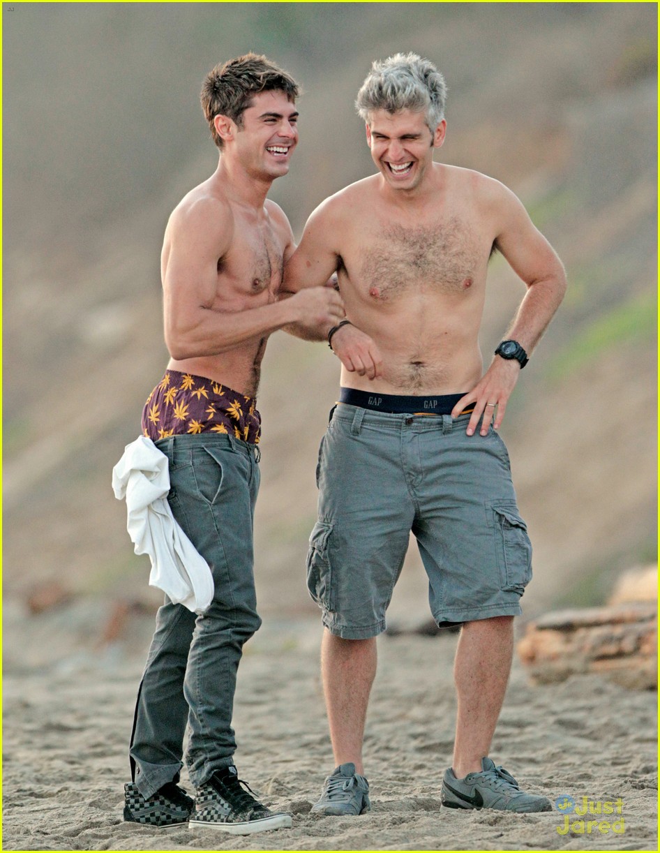 Zac Efron & Director Max Joseph Hang Out Shirtless on the Beach for 'We Are Your Friends'