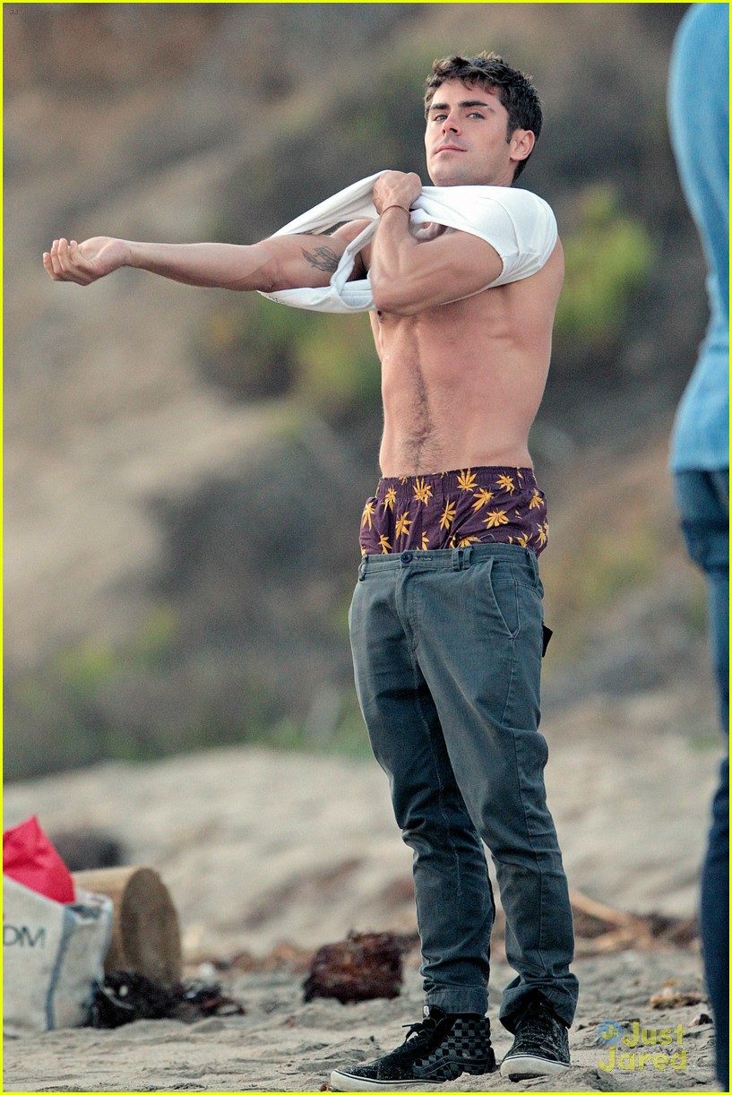 Zac Efron & Director Max Joseph Hang Out Shirtless on the Beach for 'We Are Your Friends'