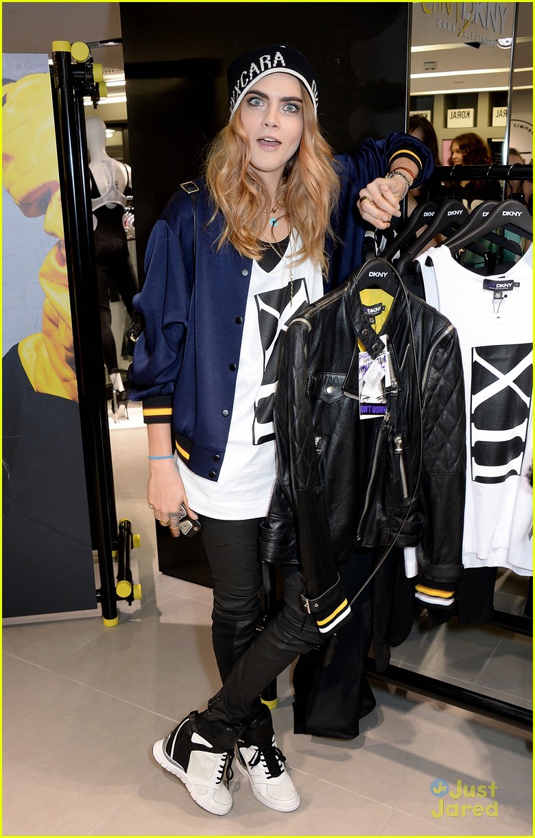 Cara Delevingne: Four 'Cara D for DKNY' Promo Stops Before 'Face of An Angel' Premiere