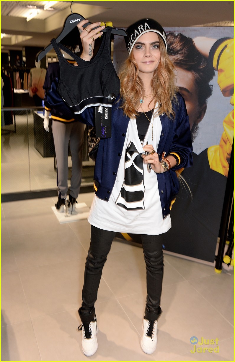 Cara Delevingne: Four 'Cara D for DKNY' Promo Stops Before 'Face of An Angel' Premiere