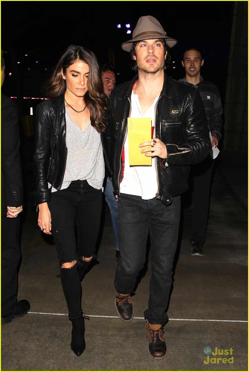 Nikki Reed & Ian Somerhalder Wear Matching Leather on Their Lakers Date Night!
