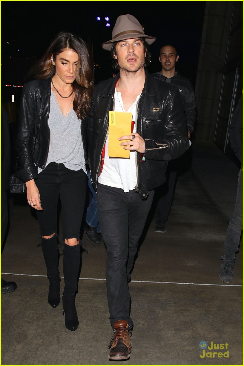 Nikki Reed & Ian Somerhalder Wear Matching Leather on Their Lakers Date Night!