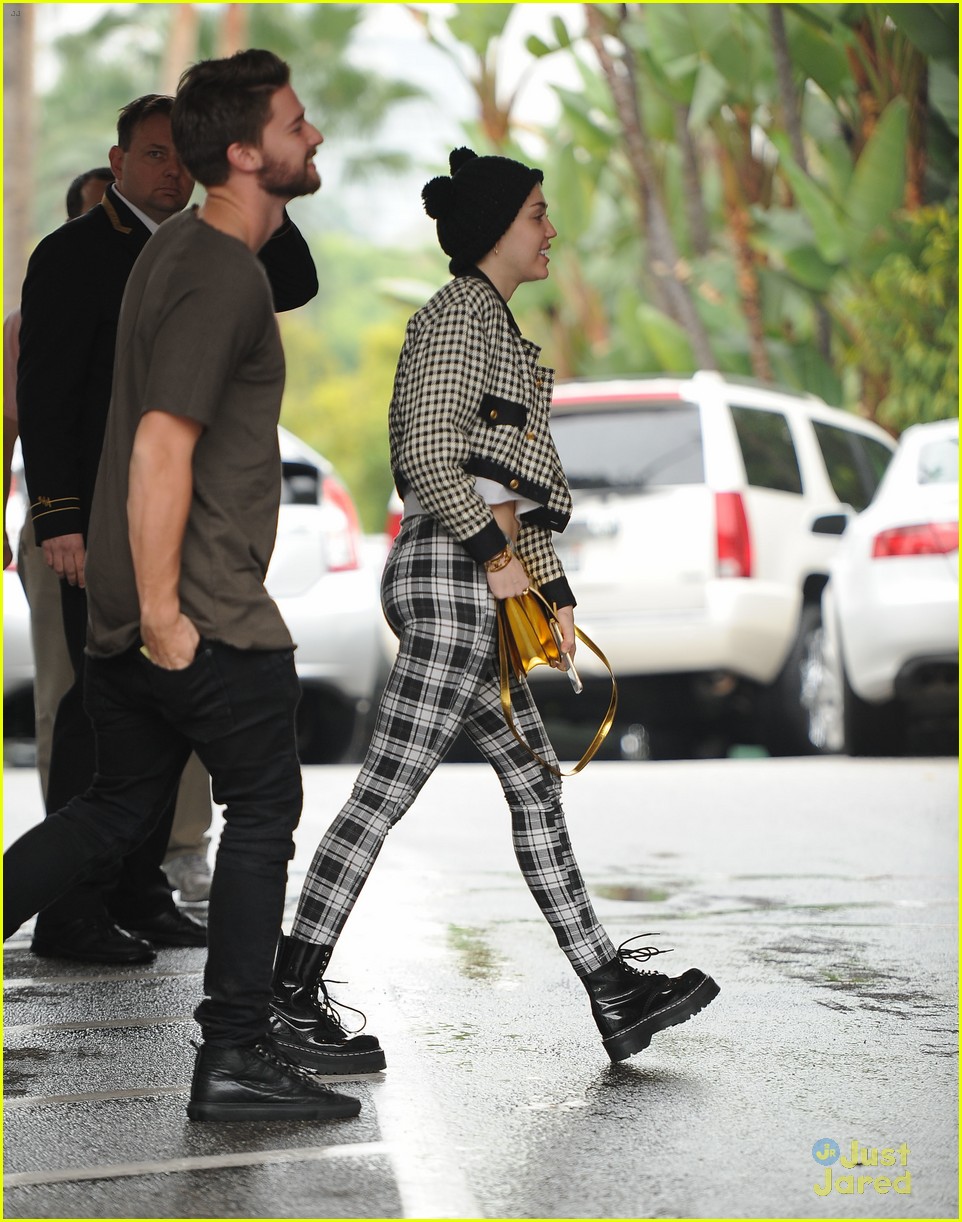 Miley Cyrus & Patrick Schwarzenegger Hit Beverly Hills Hotel Together