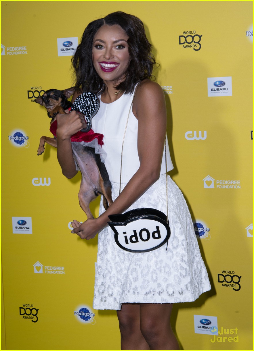 Nikki Reed Kisses Jenna Ushkowitz's Dog Bear at World Dog Awards