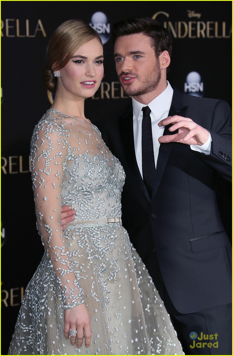Lily James & Richard Madden Look Ready for a Fairy Tale at 'Cinderella' Premiere!
