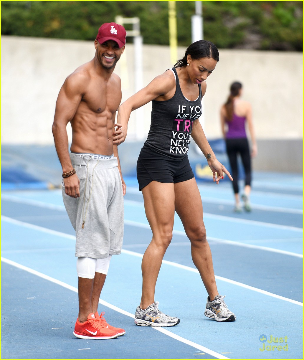 Ricky Whittle Shows Off Shirtless Buff Body During Workout With Jade Johnson