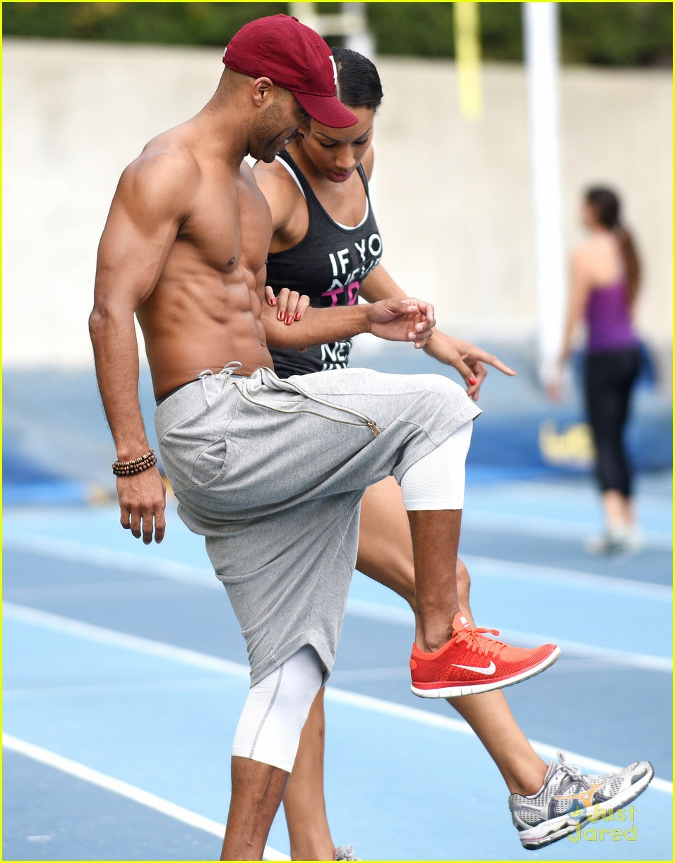 Ricky Whittle Shows Off Shirtless Buff Body During Workout With Jade Johnson