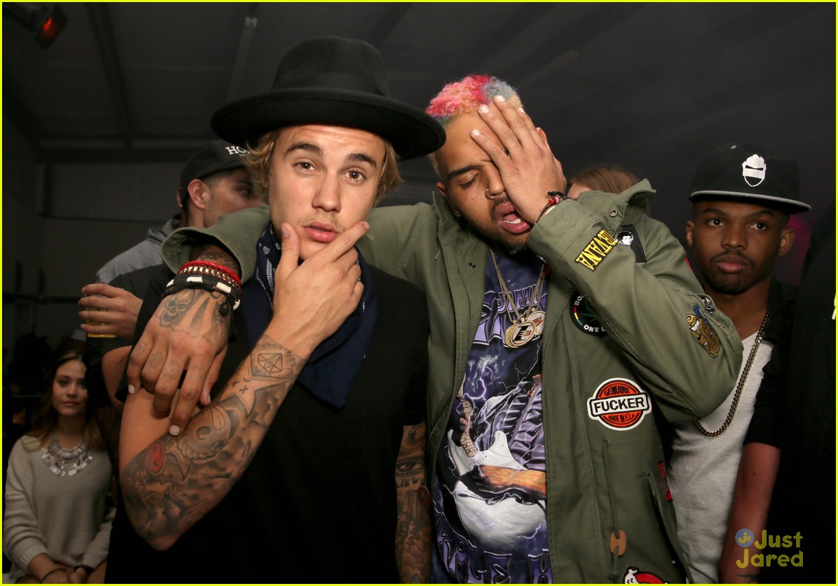 Justin Bieber & Chris Brown Get Real Silly at Nylon Coachella Party