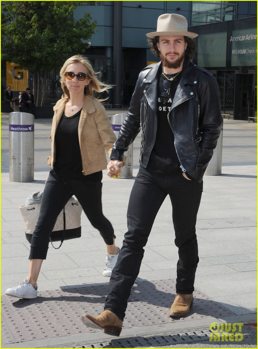 Aaron Taylor-Johnson & Elizabeth Olsen Land in London for 'Avengers: Age of Ultron'