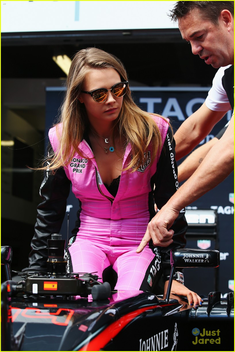 Cara Delevingne Gets Into Her Racing Jumpsuit at F1 Grand Prix