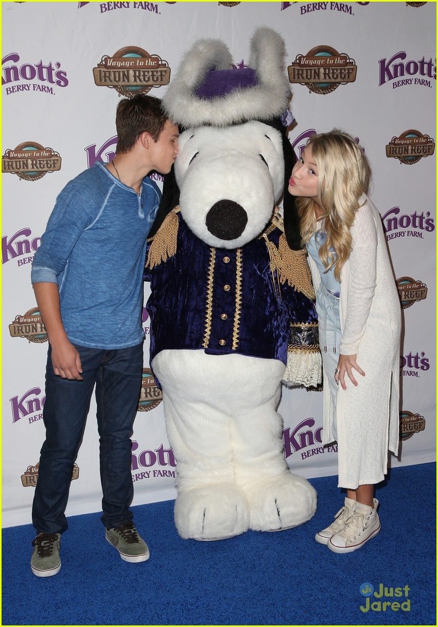 Gavin MacIntosh & Hayden Byerly Brave The Rain For Knott's Berry Farm Ride Launch