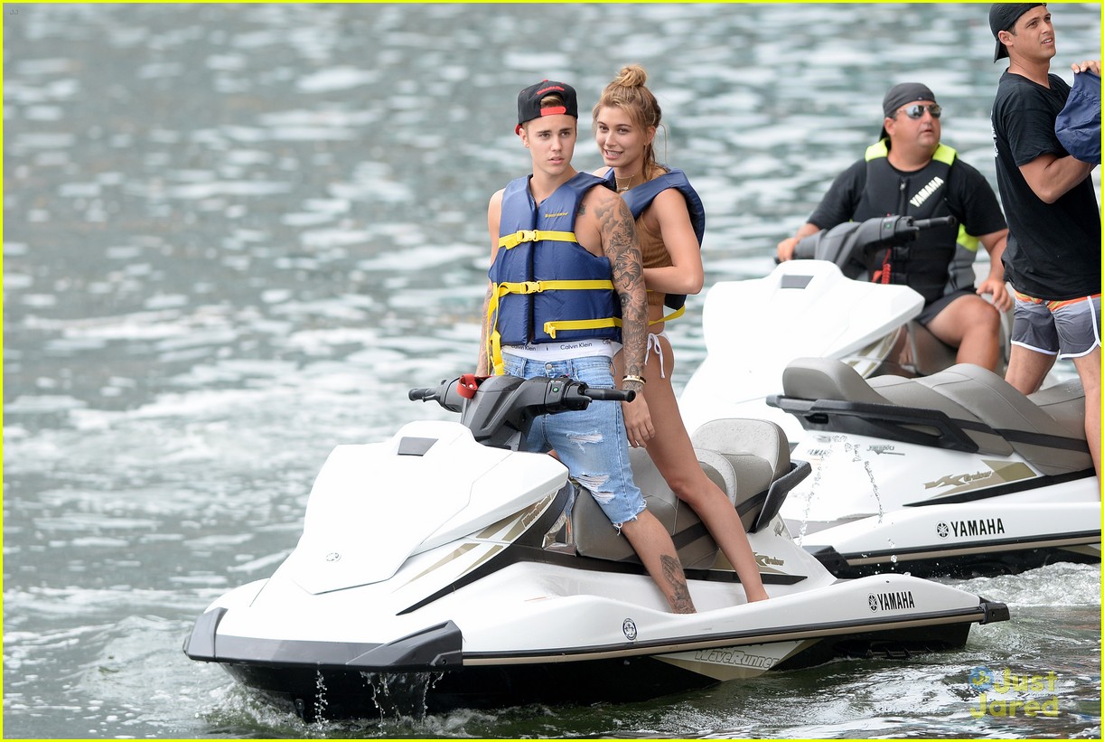 Justin Bieber's Calvins Turn See-Through While Jet Skiing with Hailey Baldwin!