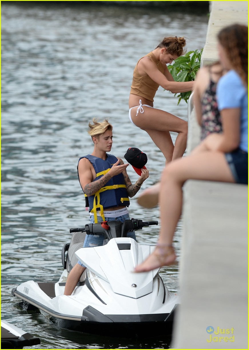 Justin Bieber's Calvins Turn See-Through While Jet Skiing with Hailey Baldwin!