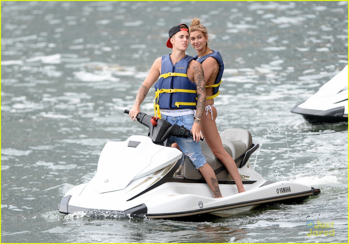 Justin Bieber's Calvins Turn See-Through While Jet Skiing with Hailey Baldwin!