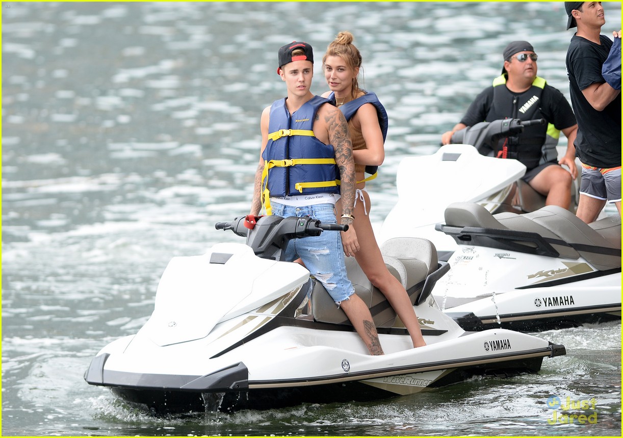 Justin Bieber's Calvins Turn See-Through While Jet Skiing with Hailey Baldwin!