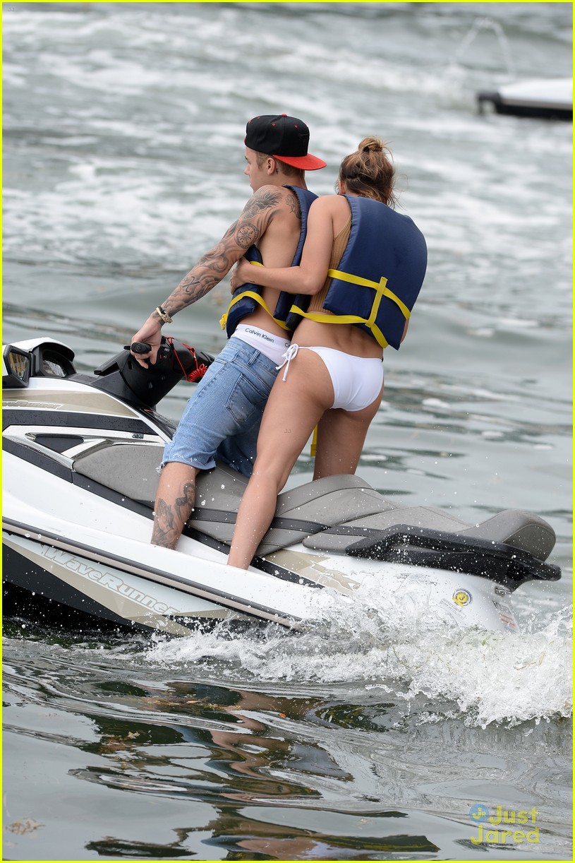 Justin Bieber's Calvins Turn See-Through While Jet Skiing with Hailey Baldwin!