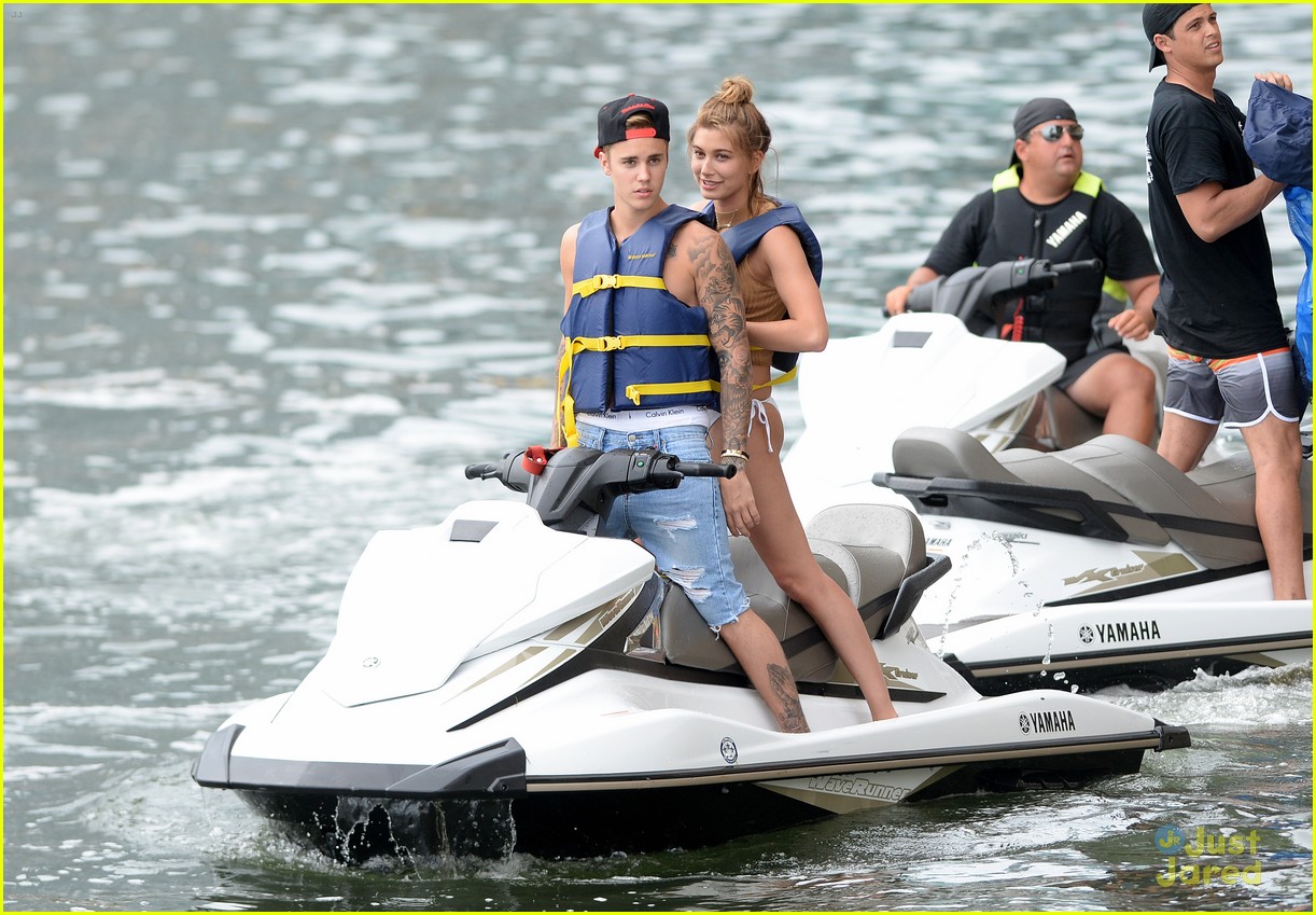 Justin Bieber's Calvins Turn See-Through While Jet Skiing with Hailey Baldwin!