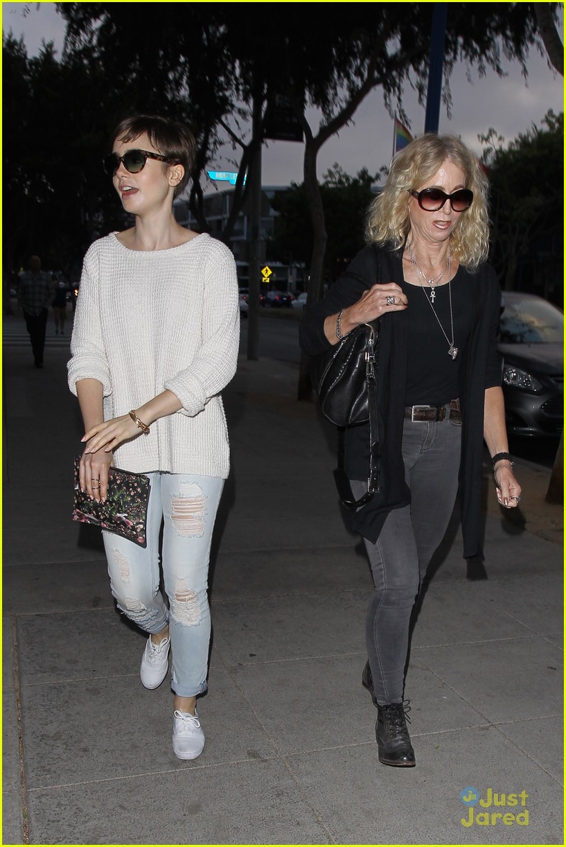 Lily Collins Treats Mom Jill To Dinner At Craig's