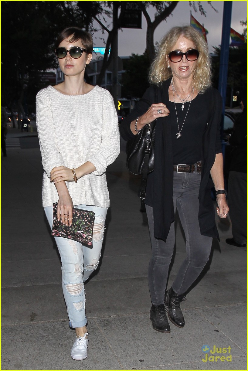 Lily Collins Treats Mom Jill To Dinner At Craig's