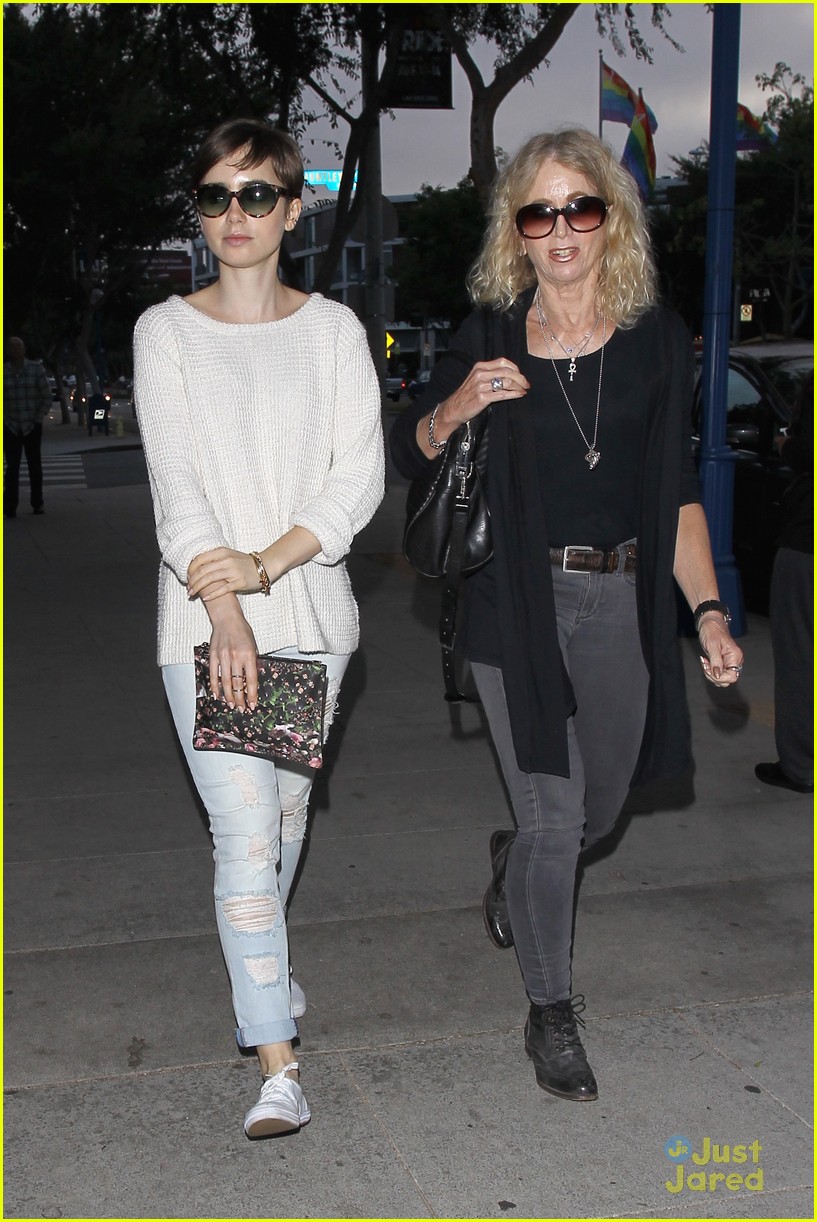 Lily Collins Treats Mom Jill To Dinner At Craig's