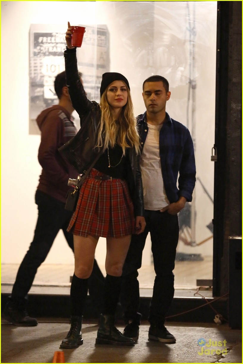 Melissa Benoist Dances Around 'Lowriders' Set During Night Shoots