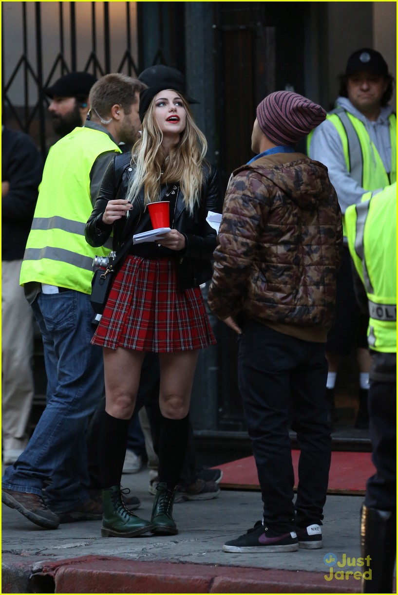 Melissa Benoist Dances Around 'Lowriders' Set During Night Shoots