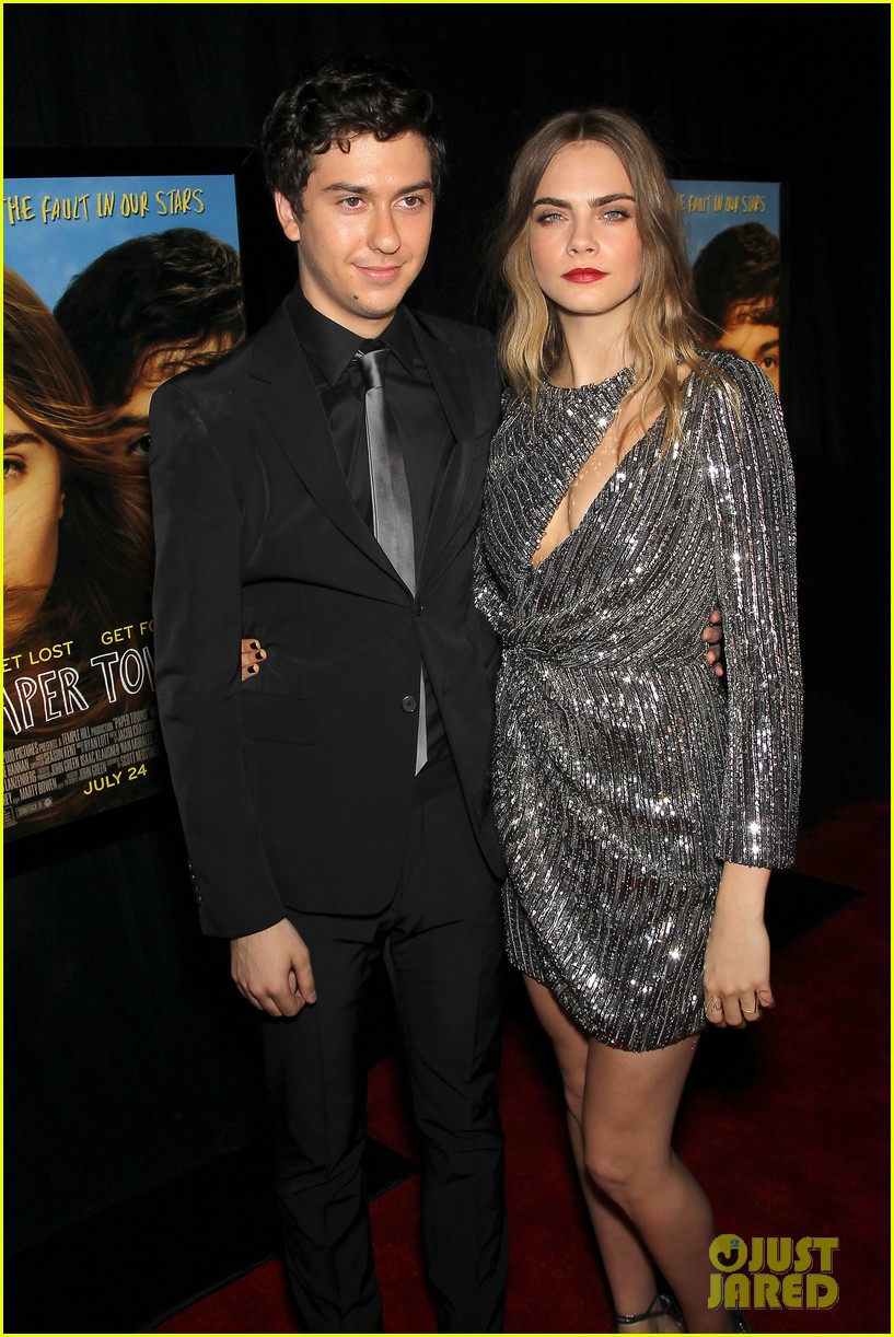 Nat Wolff Attends 'Paper Towns' Premiere with Halston Sage!