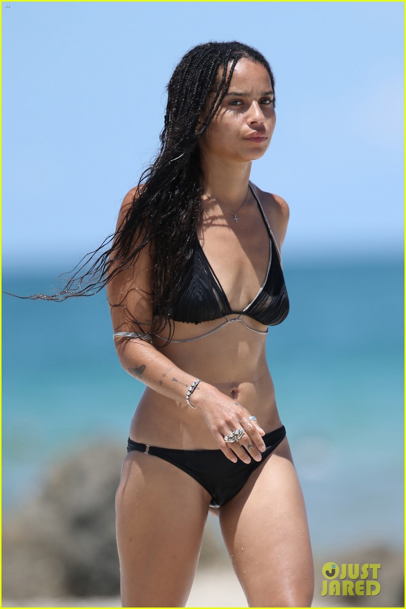 Zoe Kravitz Enjoys the Beach Before Getting Back to Work on 'Allegiant'