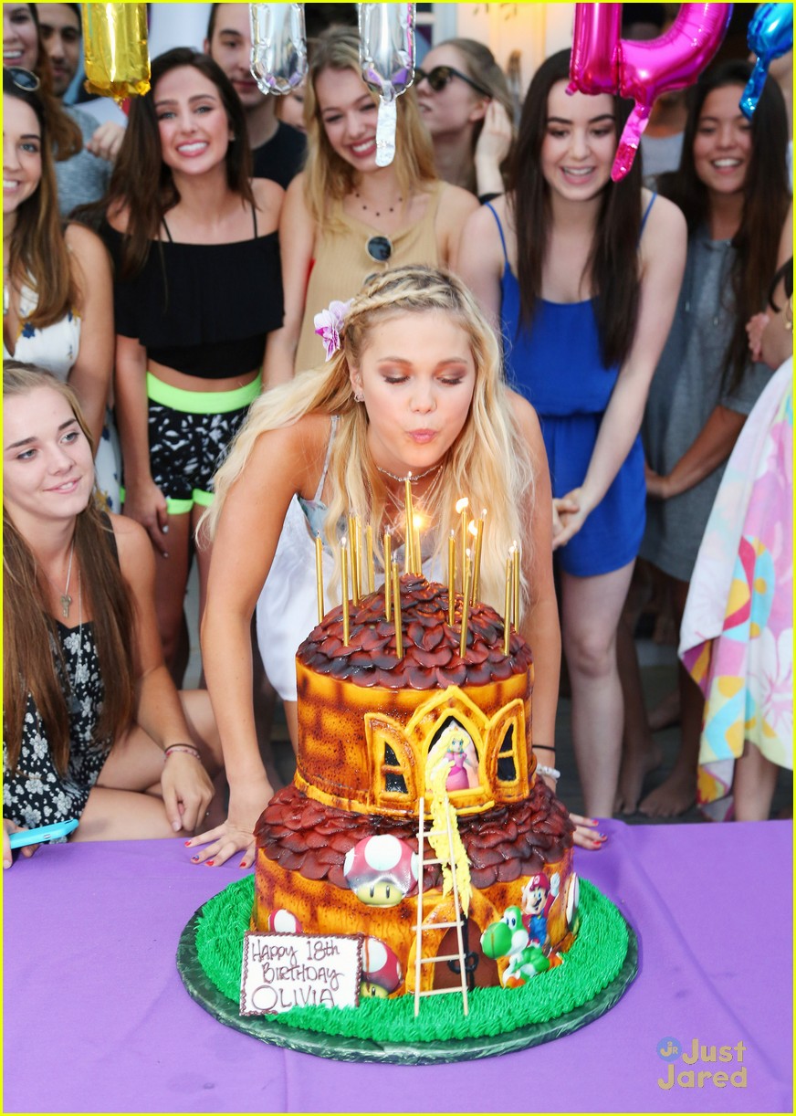 Olivia Holt Reunites With Leo Howard For Nintendo Themed 18th Birthday Beach Bash