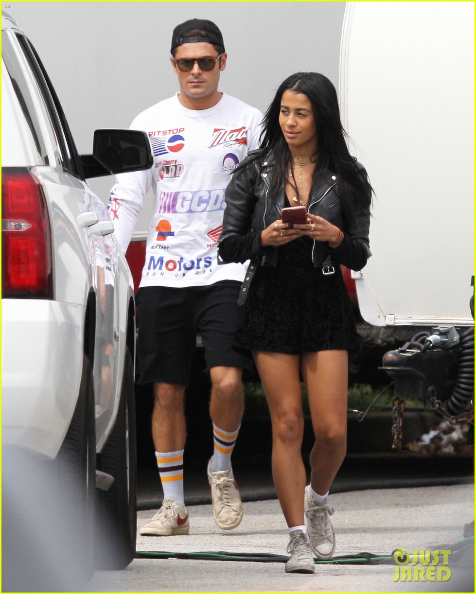 Zac Efron Gets a Visit From Girlfriend Sami Miro on Set of 'Neighbors 2'