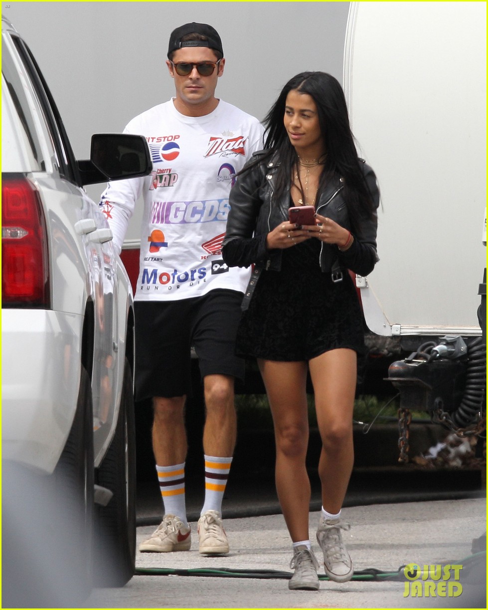 Zac Efron Gets a Visit From Girlfriend Sami Miro on Set of 'Neighbors 2'