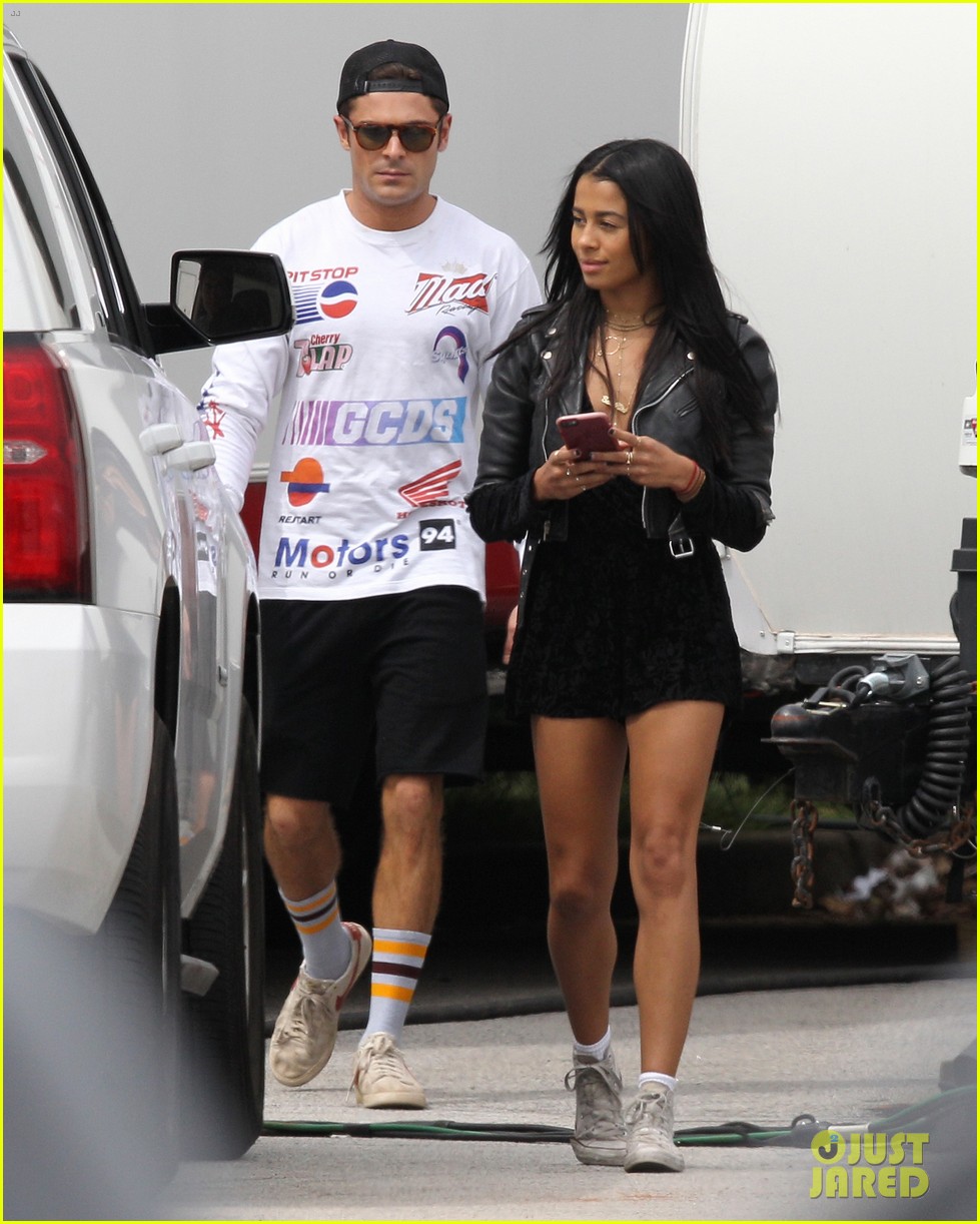 Zac Efron Gets a Visit From Girlfriend Sami Miro on Set of 'Neighbors 2'