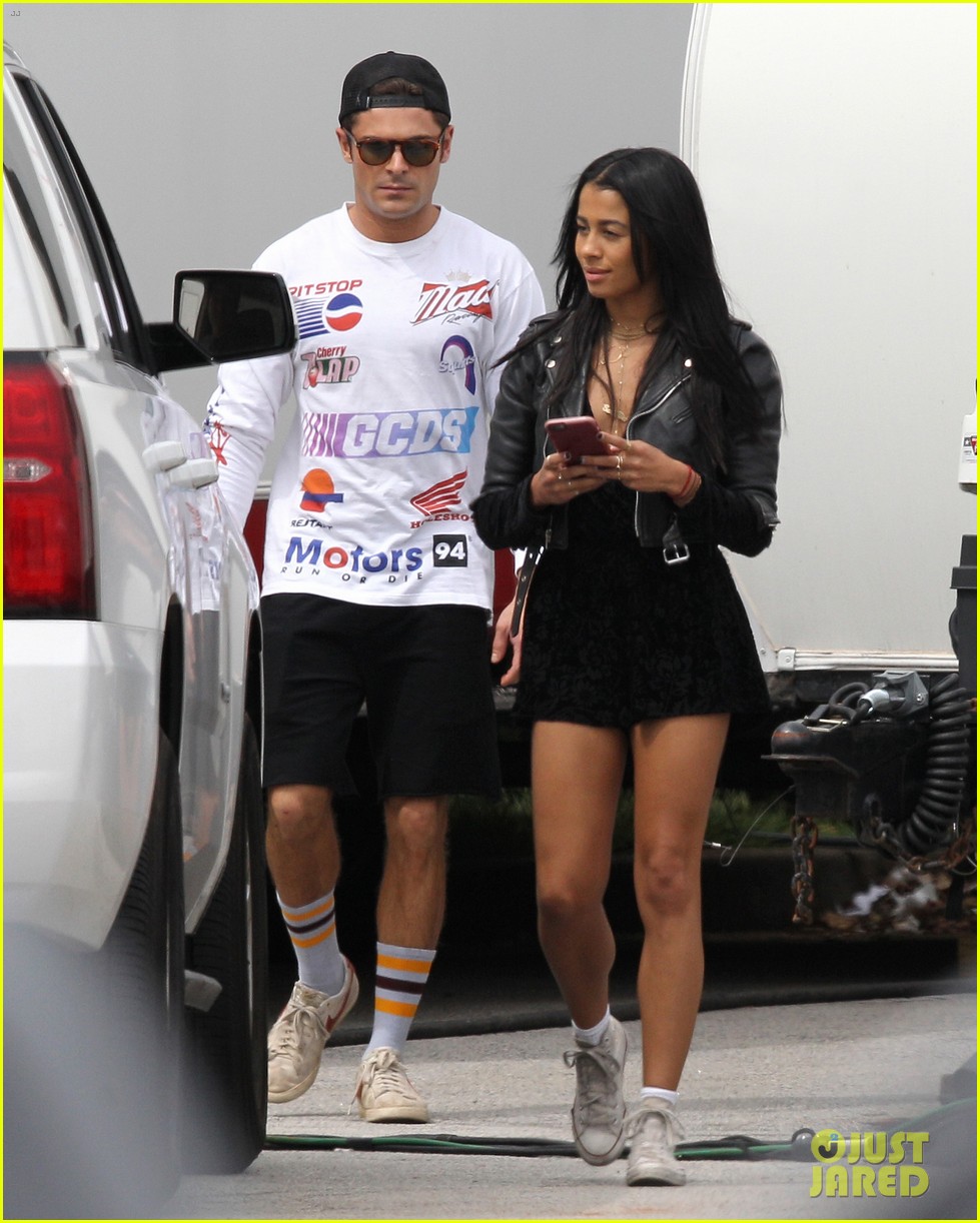 Zac Efron Gets a Visit From Girlfriend Sami Miro on Set of 'Neighbors 2'