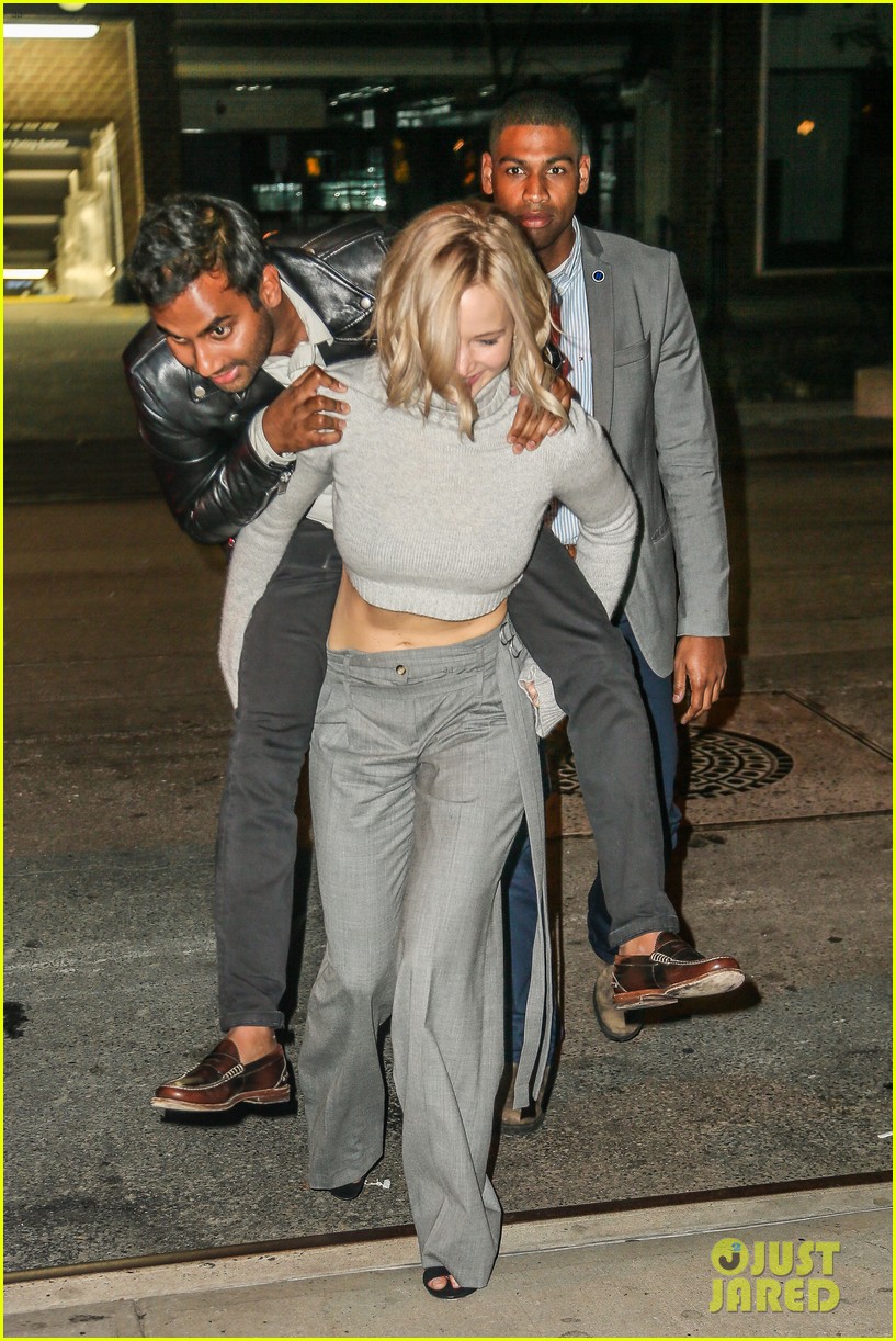 Jennifer Lawrence Goofs Off With Aziz Ansari in NYC!
