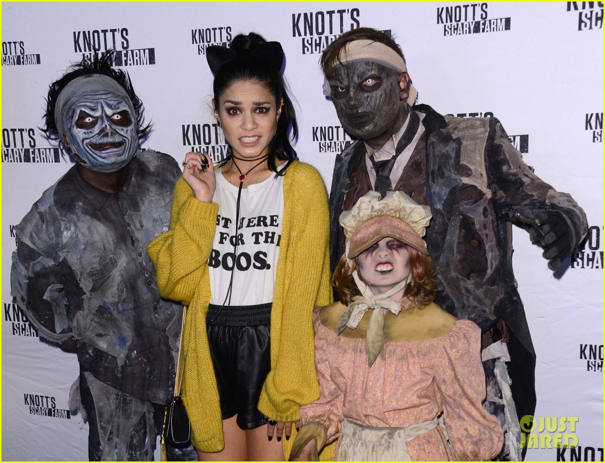 Derek Hough & Vanessa Hudgens Kick Off Halloween Season At Knott's Scary Farm