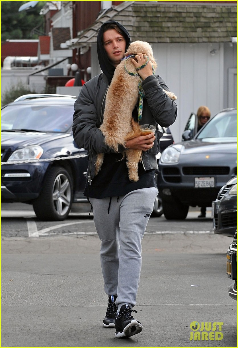 Patrick Schwarzenegger Carries His Cute Dog to Lunch