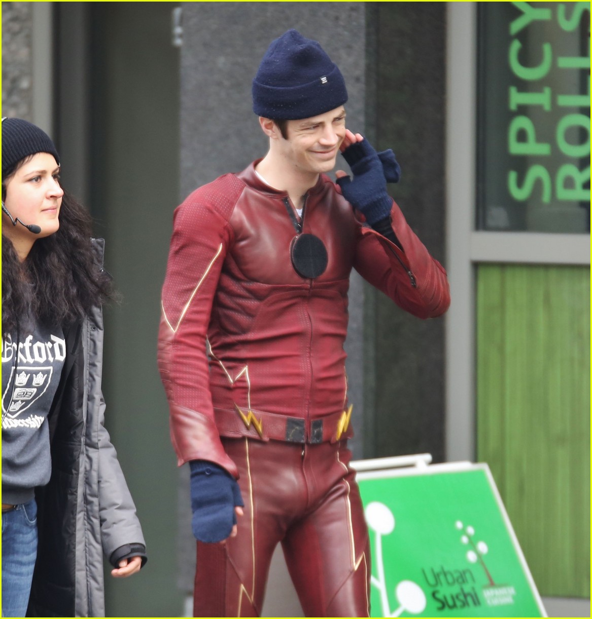 Grant Gustin Shares Photos From Set of 'Flash' & 'Supergirl' Crossover