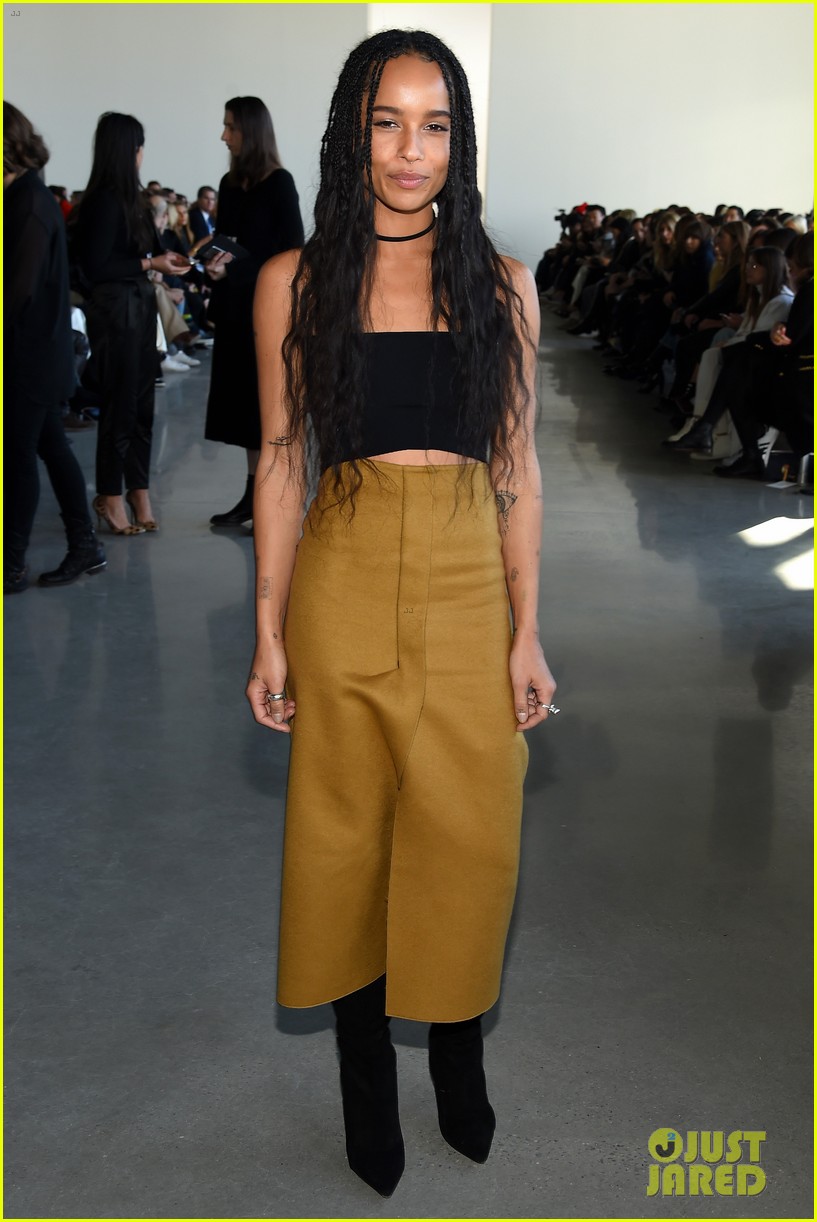Kendall Jenner Bares Midriff While Attending Calvin Klein Show