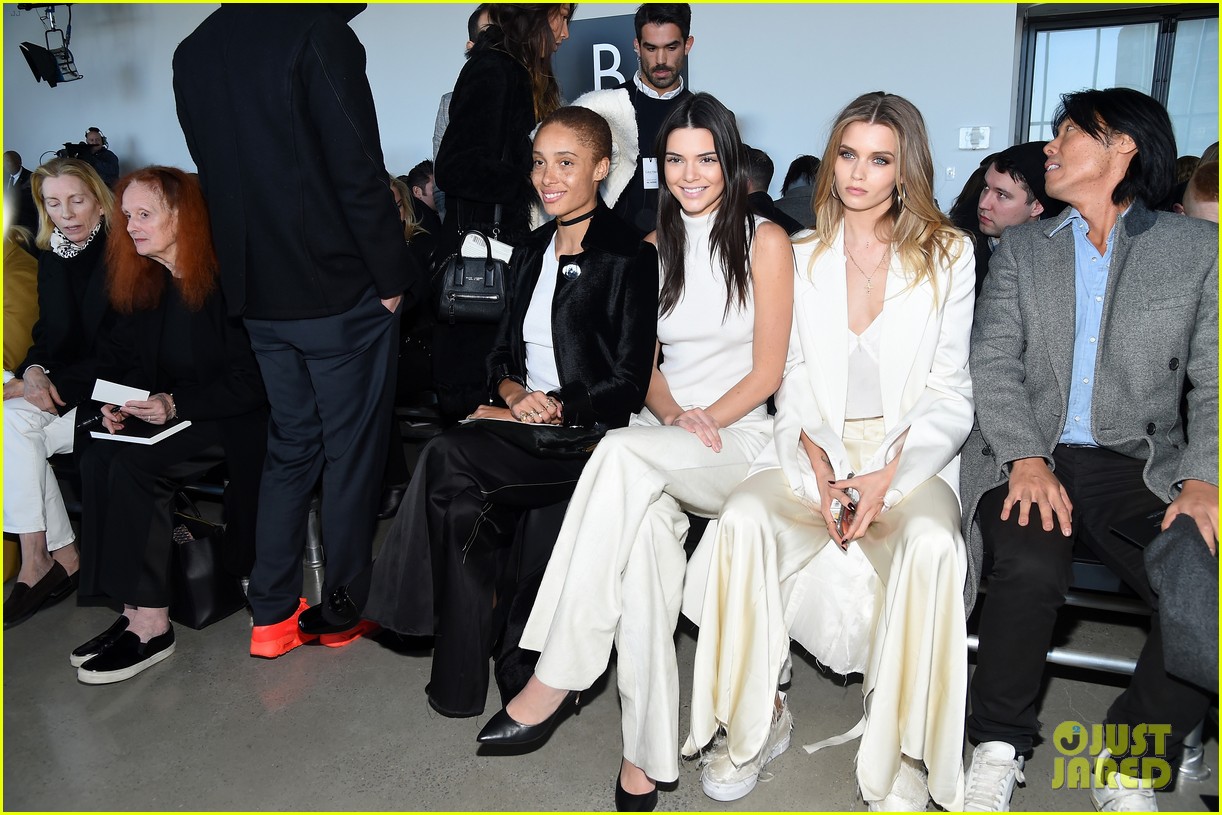Kendall Jenner Bares Midriff While Attending Calvin Klein Show