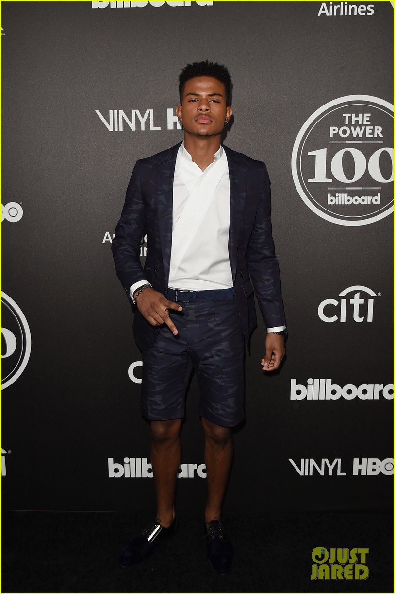 Trevor Jackson Wears Short Pants To Billboard Power 100 Event with JoJo