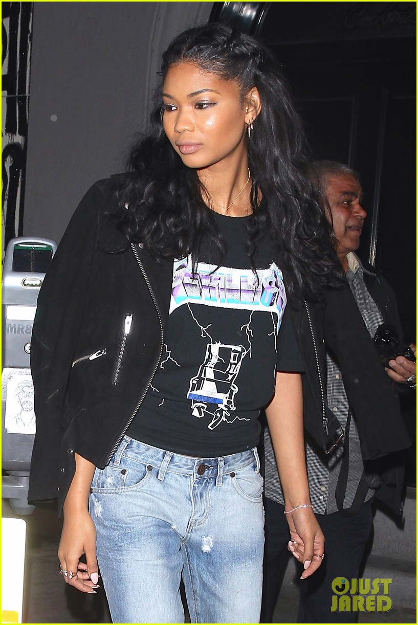 Chanel Iman Embraces Her Rocker Style at Dinner in West Hollywood