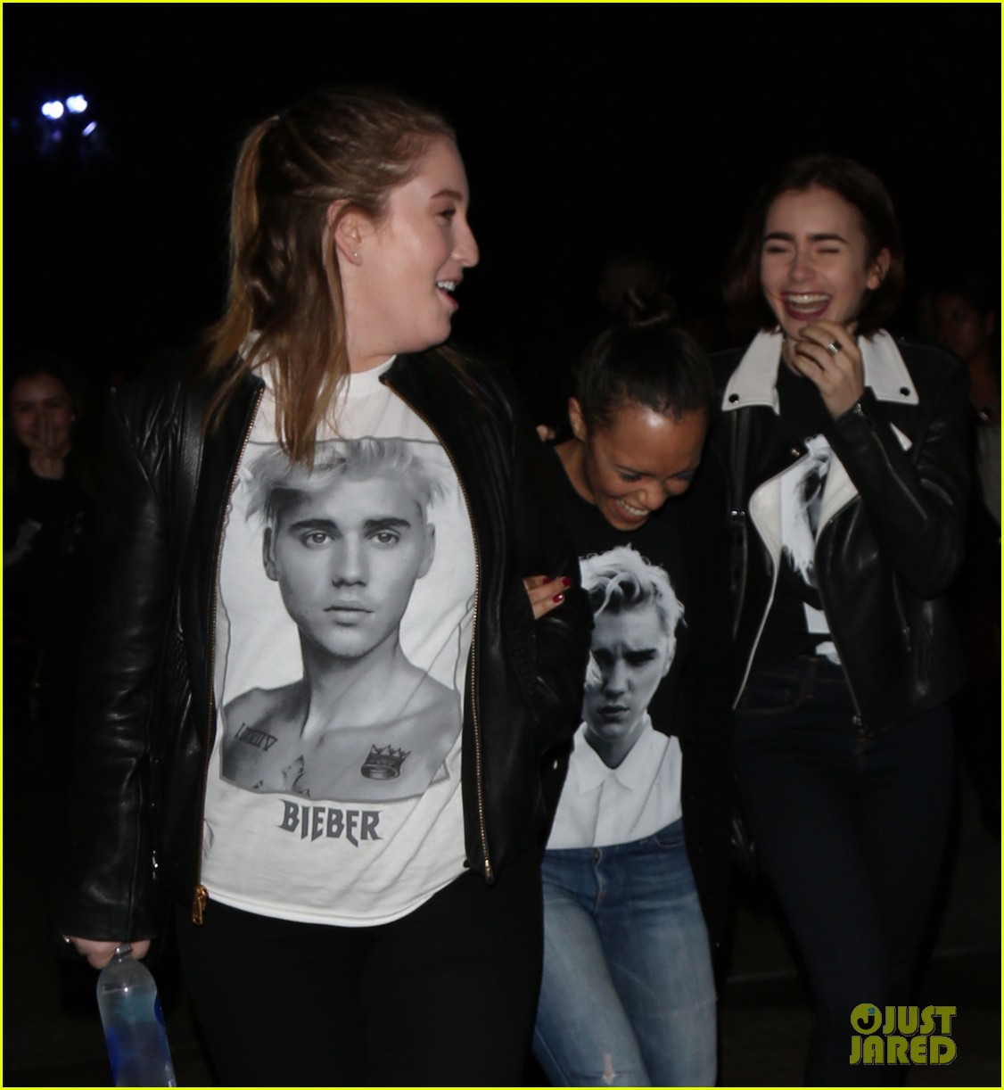 Lily Collins Catches Bieber Fever With Friends