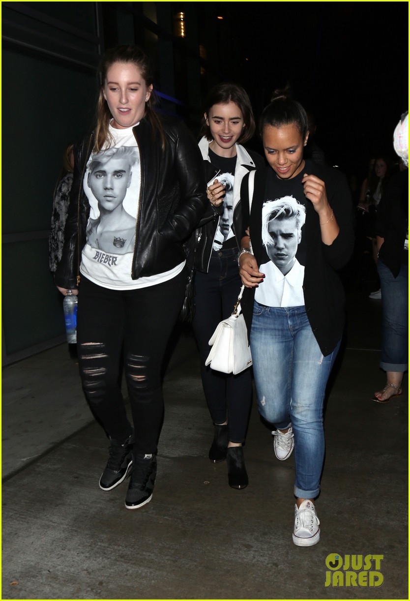 Lily Collins Catches Bieber Fever With Friends