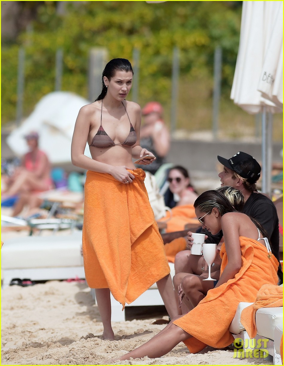 Bella Hadid Takes a Dip in the Ocean in St. Barts