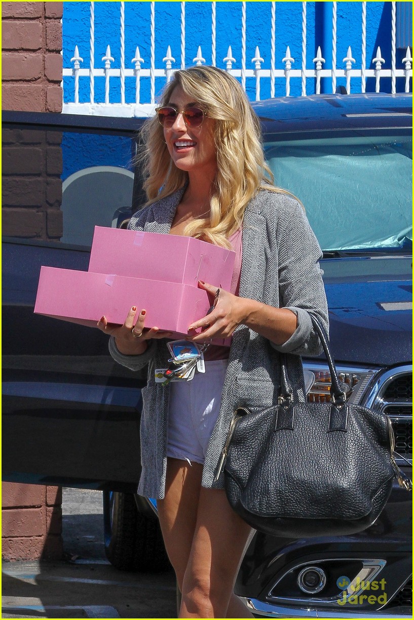 Emma Slater Visits Boyfriend Sasha Farber At The Dance Studio