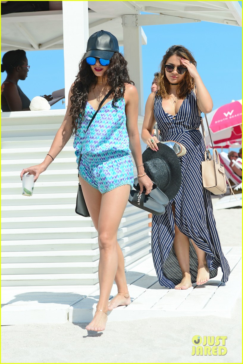 Vanessa Hudgens & Sister Stella Ditch The Beach For A Boat Ride in Miami