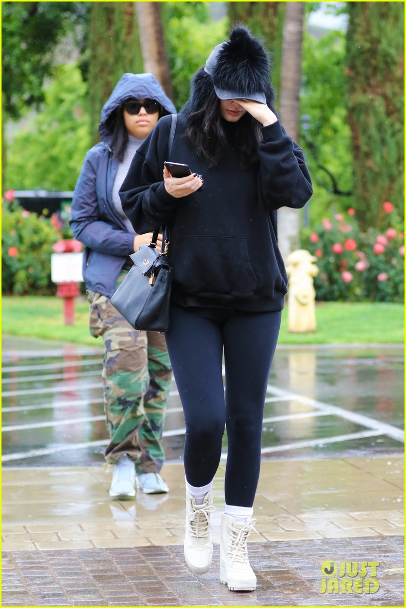 Kylie Jenner & Jordyn Woods Brave Rain For Lunch in LA