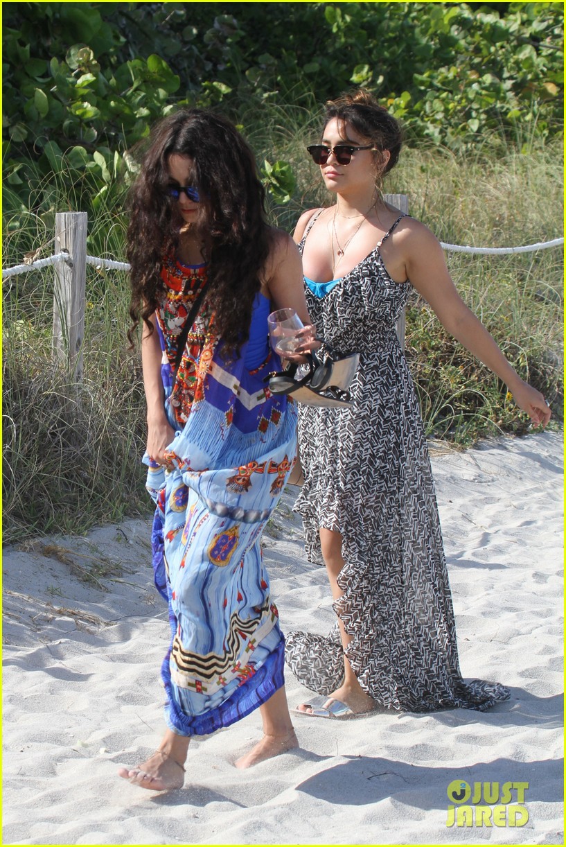 Vanessa Hudgens Rocks Blue One Piece On Miami Beach