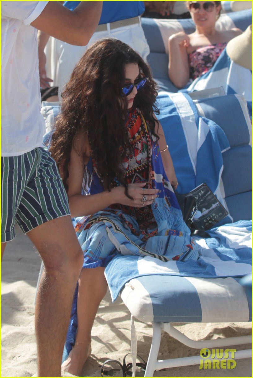 Vanessa Hudgens Rocks Blue One Piece On Miami Beach