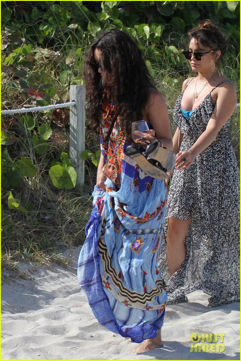 Vanessa Hudgens Rocks Blue One Piece On Miami Beach